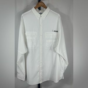 NEW Columbia Men's XXL PFG long sleeve Omni-Shade Fishing shirt in White